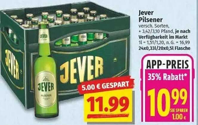 Jever Pilsener - 24 Flaschen a 0,5l im Kasten