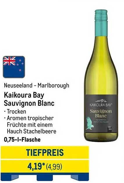 Kaikoura Bay Sauvignon Blanc 0,75l Flasche - Trocken