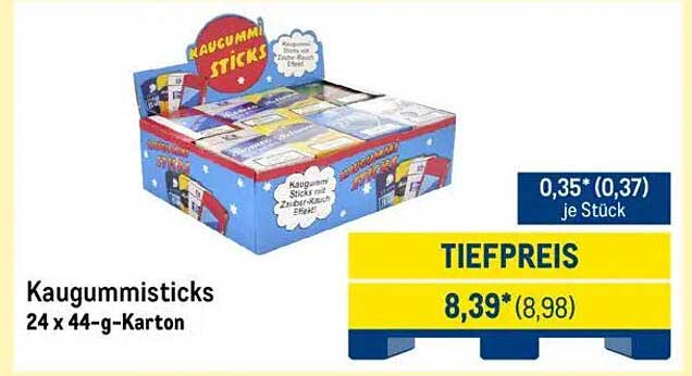 Kaugummisticks 24 x 44-g-Karton