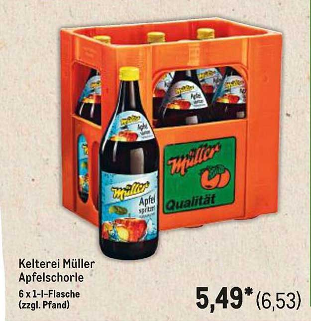 Kelterei Müller Apfelschorle 6 x 1 l