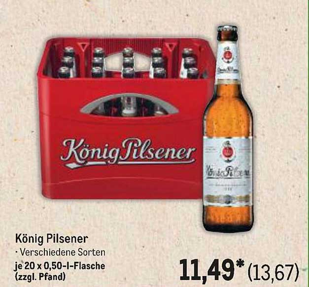 König Pilsener - Verschiedene Sorten je 20 x 0,50-l-Flasche (zzgl. Pfand)