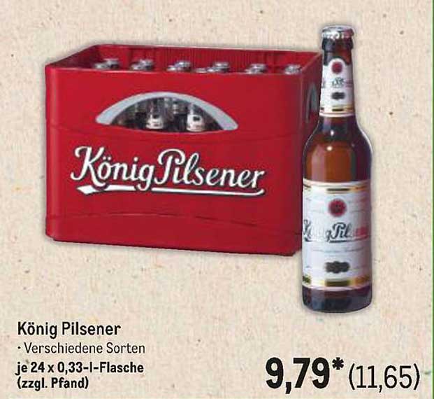 König Pilsener – Verschiedene Sorten je 24 x 0,33-l-Flasche (zzgl. Pfand)