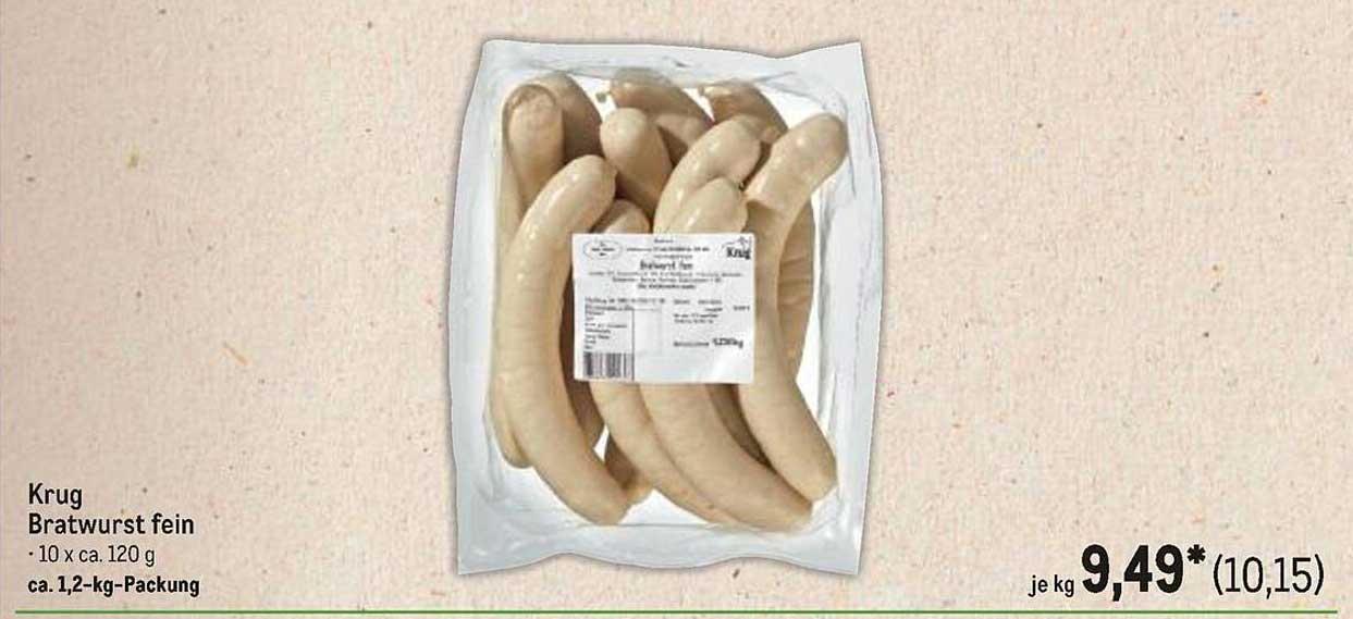Krug Bratwurst fein - 10 x ca. 120 g