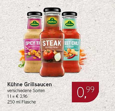Kühne Grillsaucen verschiedene Sorten 250 ml für 0,99 €