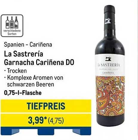 La Sastrería Garnacha Cariñena DO - 0,75 l Flasche