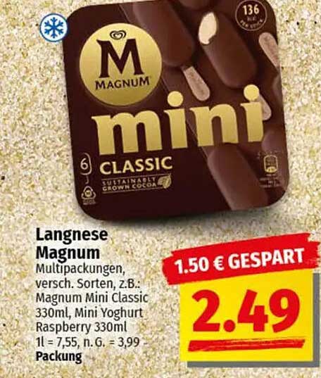 Langnese Magnum Mini Multipackungen, verschiedene Sorten