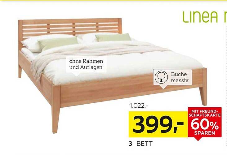 LINEA BETT aus massiver Buche - nur für kurze Zeit!