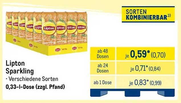 Lipton Sparkling - Verschiedene Sorten 0,33-l-Dose (zzgl. Pfand)
