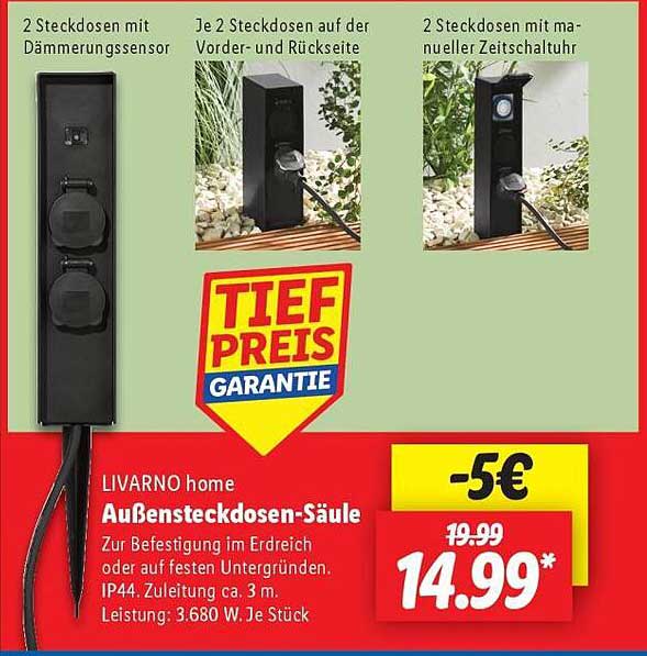 LIVARNO home Außensteckdosen-Säule