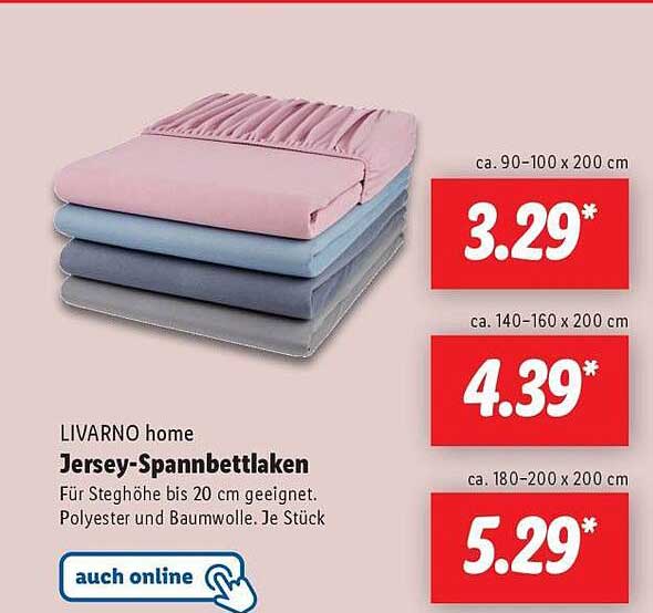 LIVARNO home Jersey-Spannbettlaken