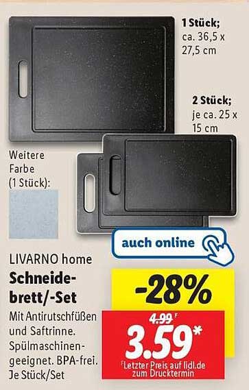 LIVARNO home Schneidebrett-/Set - 28% Rabatt!
