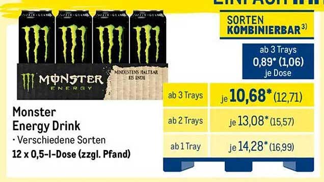 Monster Energy Drink - 12 x 0,5-l-Dose (verschiedene Sorten)