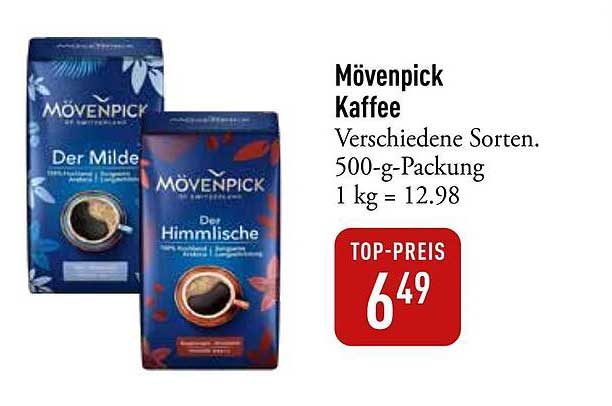 Mövenpick Kaffee - Verschiedene Sorten, 500-g-Packung