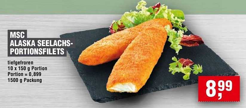 MSC Alaska Seelachs-Portionsfilets 1500 g - Tiefgefroren