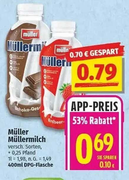 Müller Müslimilch verschiedene Sorten 400ml