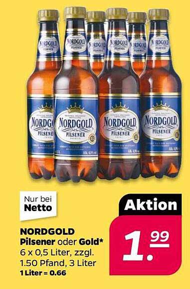 NORDGOLD Pilsener oder Gold 6 x 0,5 Liter