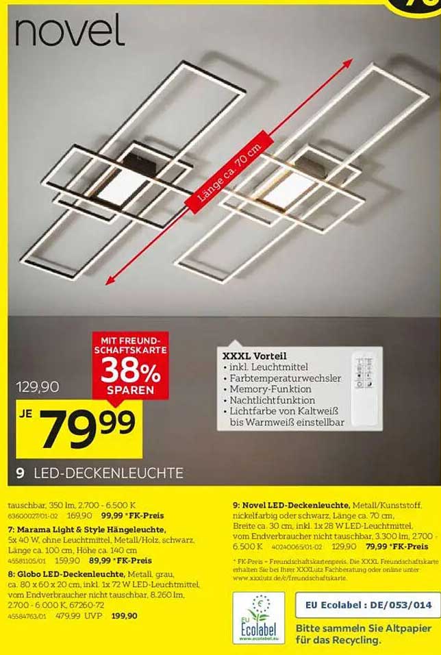 Novel LED-Deckenleuchte