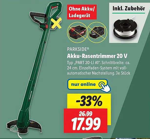 PARKSIDE® Akku-Rasentrimmer 20 V