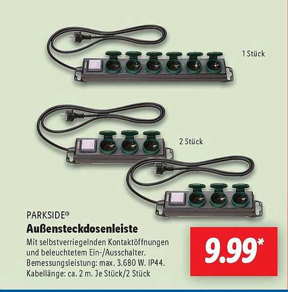PARKSIDE® Außensteckdosenleiste
