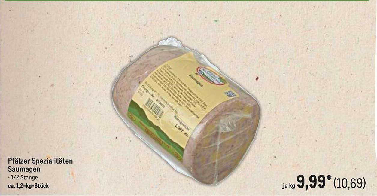 Pfalz Spezialitäten Saumagen – 1/2 Stange, ca. 1,2-kg-Stück