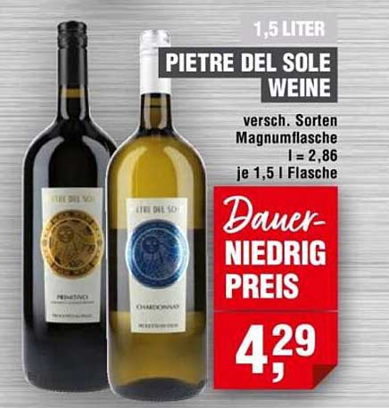 PIETRE DEL SOLE WEINE - 1,5 LITER, verschiedene Sorten