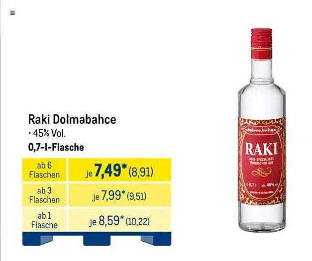 Raki Dolmabahce - 0,7 l Flasche - 45% Vol.