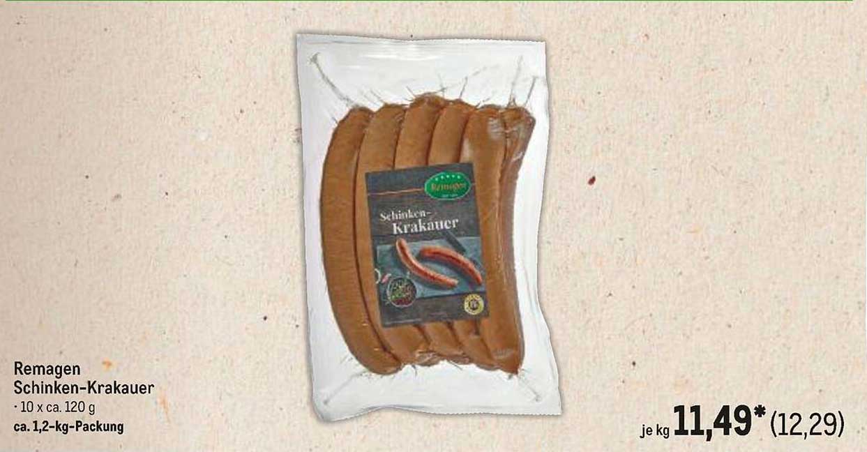 Remagen Schinken-Krakauer 10 x ca. 120 g - ca. 1,2 kg-Packung