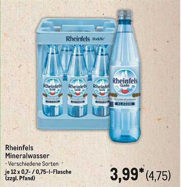 Rheinfels Mineralwasser - Verschiedene Sorten