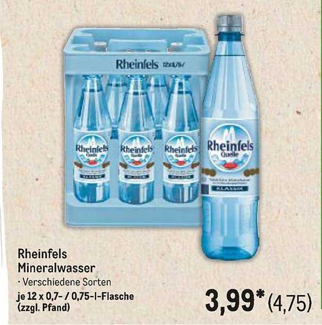 Rheinfels Mineralwasser - Verschiedene Sorten
