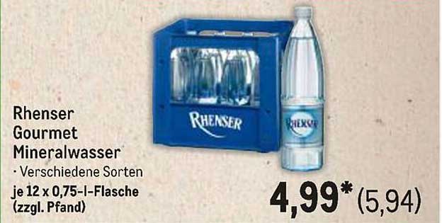 Rhensers Gourmet Mineralwasser – Verschiedene Sorten