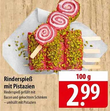 Rinderspieß mit Pistazien