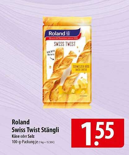 Roland Swiss Twist Stängli - Käse oder Salz