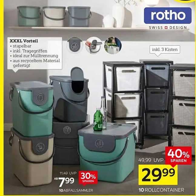 rotho Abfallsammler – inkl. 3 Kisten