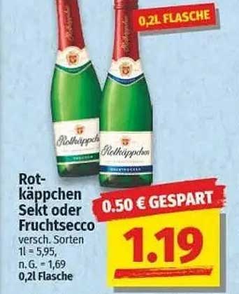 Rotkäppchen Sekt oder Fruchtsecco 0,2l Flasche