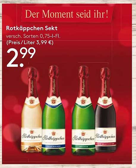 Rotkäppchen Sekt, verschieden Sorten 0,75-L-Fl.