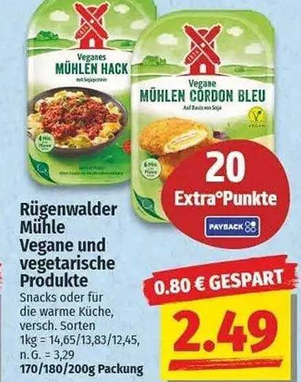Rügenwalder Mühle Veganes Mühlen Hack oder Mühlen Cordon Bleu - exklusives Angebot für kurze Zeit!