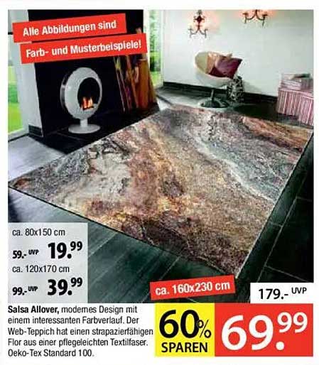 Salsa Allover Teppich 160x230 cm, Angebotspreis 69,99 EUR