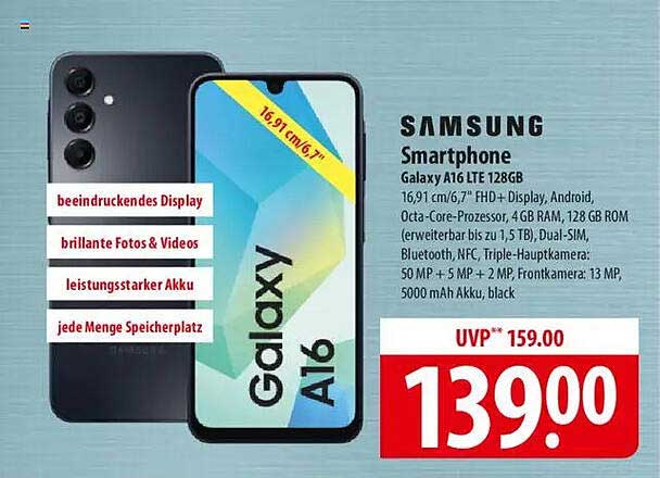 Samsung Galaxy A16 LTE 128GB Smartphone