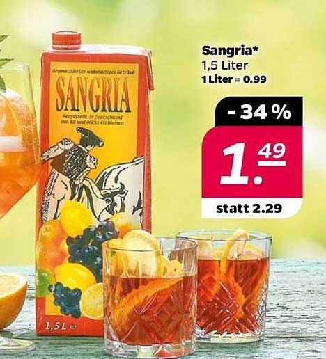 Sangria 1,5 Liter - jetzt zum Sonderpreis!