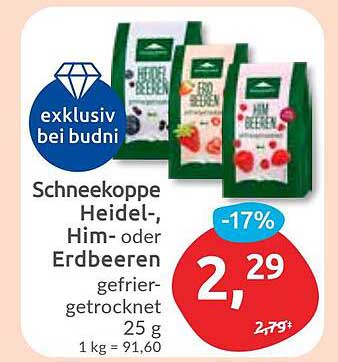 Schneekoppe Heidel-, Him- oder Erdbeeren gefriergetrocknet 25 g