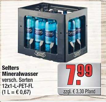 Selters Mineralwasser versch. Sorten 12x1-L-PET-FI