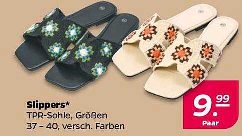 Slippers mit TPR-Sohle in verschiedenen Farben und Größen