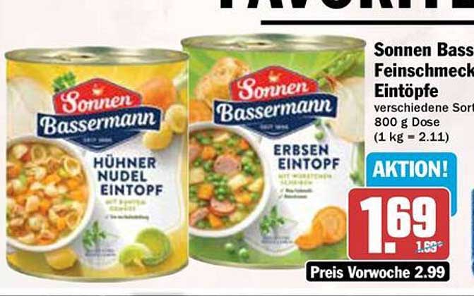 Sonnen Bassermann Feinschmecker Eintöpfe 800 g Dose