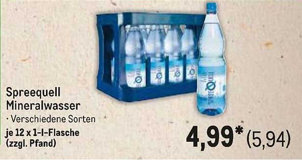 Spreequell Mineralwasser - Verschiedene Sorten
