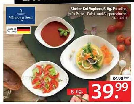 Starter-Set Vapiano, 6-tlg. Porzellan
