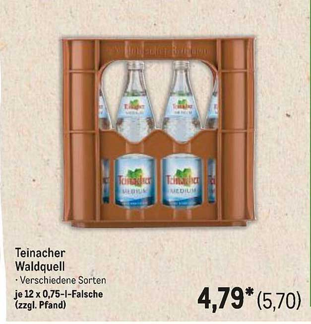 Teinacher Waldquell - Verschiedene Sorten je 12 x 0,75-l-Flasche (zzgl. Pfand)