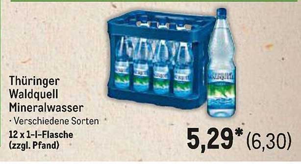 Thüringer Waldquell Mineralwasser – 12 x 1 l-Flasche