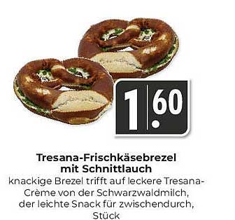 Tresana-Frischkäsebrezel mit Schnittlauch