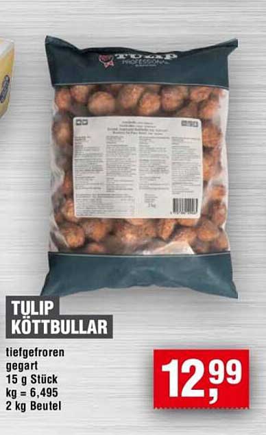 TULIP KÖTTBULLAR - Tiefgefroren, gegart, 2 kg Beutel