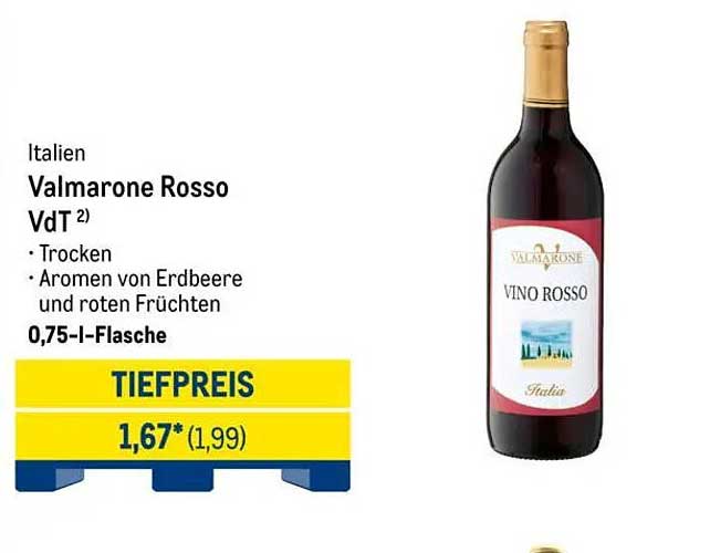 Valmarone Rosso VdT 0,75 l - Italienischer Rotwein